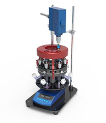 六位機(jī)械攪拌平行合成儀實物圖